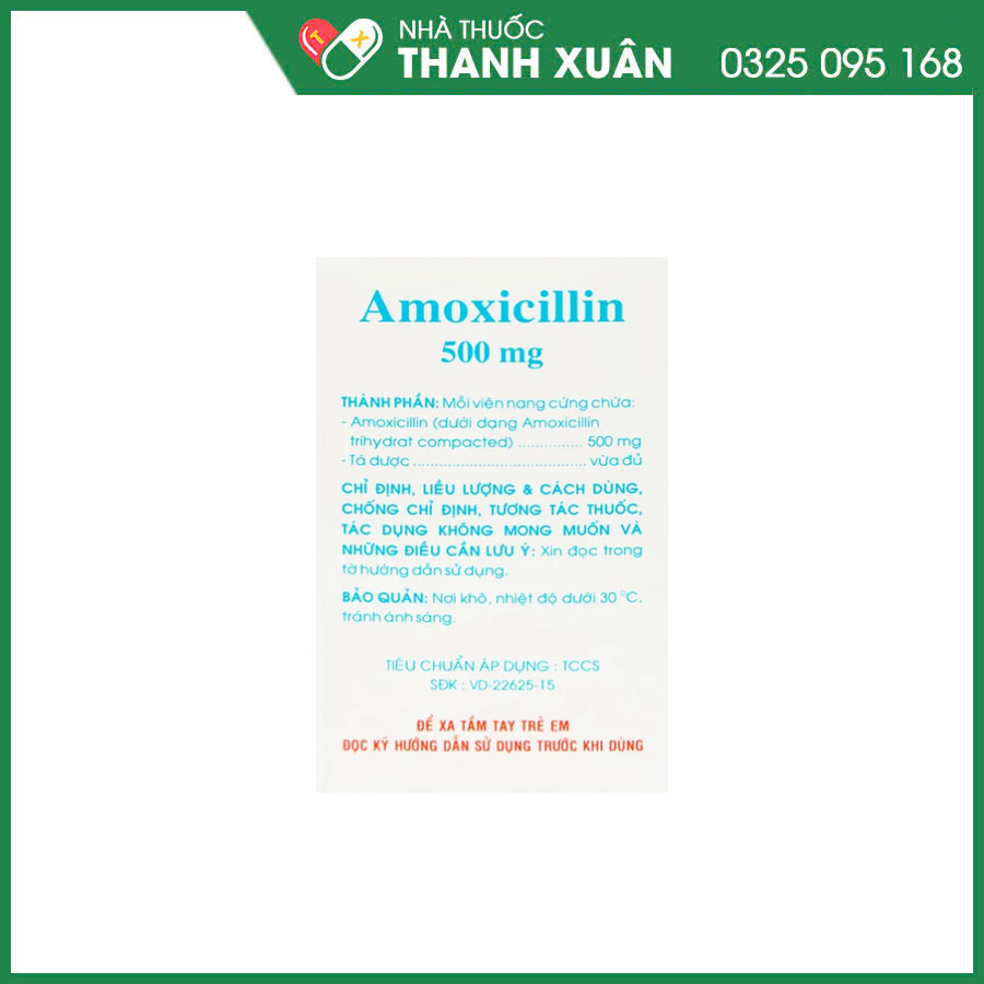 Amoxicillin 500mg Domesco thuốc kháng sinh điều trị nhiễm khuẩn hô hấp, tiết niệu, da và mô, viêm dạ dày-ruột